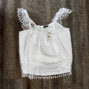 Express White Lace Cropped Camisole